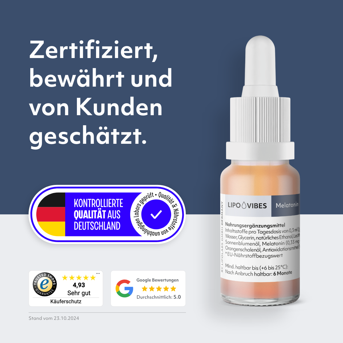 LipoVibes Melatonin - natürliche Einschlafhilfe
